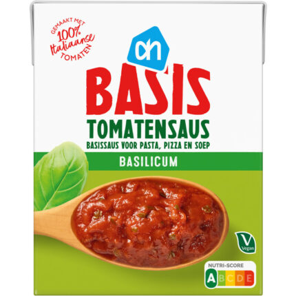 AH Tomatensaus basis basilicum bevat 6.1g koolhydraten