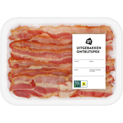 AH Uitgebakken ontbijtspek bevat 0g koolhydraten