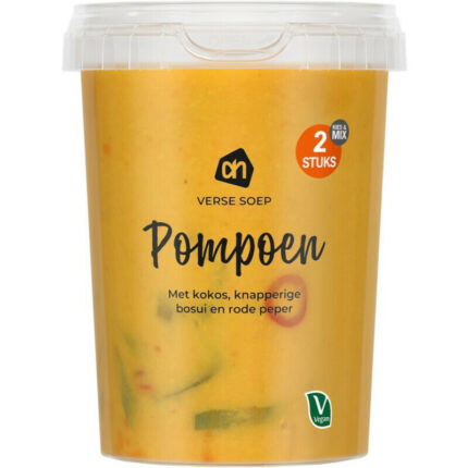 AH Verse soep pompoen bevat 3.9g koolhydraten