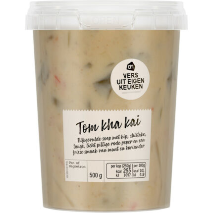 AH Verse soep tom kha kai bevat 3.9g koolhydraten