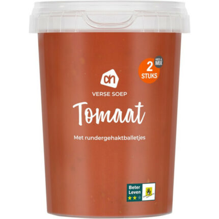 AH Verse soep tomaat bevat 6.5g koolhydraten