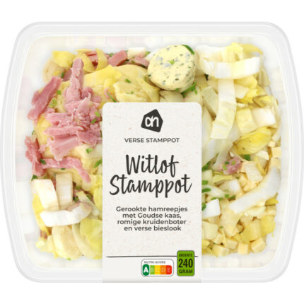 AH Verse stamppot witlof ham kaas bevat 7g koolhydraten