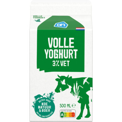 AH Volle yoghurt bevat 4.5g koolhydraten
