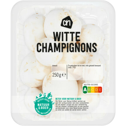 AH Witte champignons bevat 0.4g koolhydraten