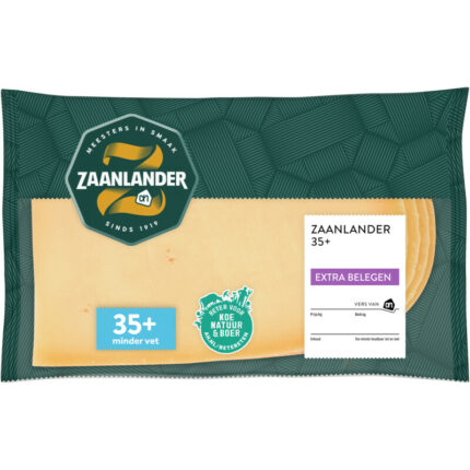 AH Zaanlander Extra belegen 35+ plakken bevat 0g koolhydraten