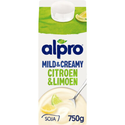 Alpro Mild & creamy citroen limoen bevat 10g koolhydraten