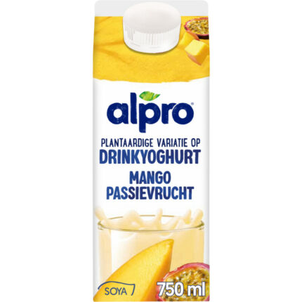 Alpro Plantaardige drinkyoghurt mango-passie bevat 6.3g koolhydraten