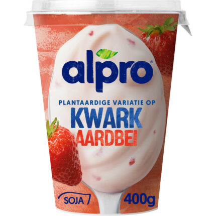 Alpro Plantaardige variatie op kwark aardbei bevat 8.5g koolhydraten