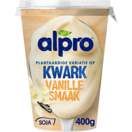 Alpro Plantaardige variatie op kwark vanille bevat 6.6g koolhydraten