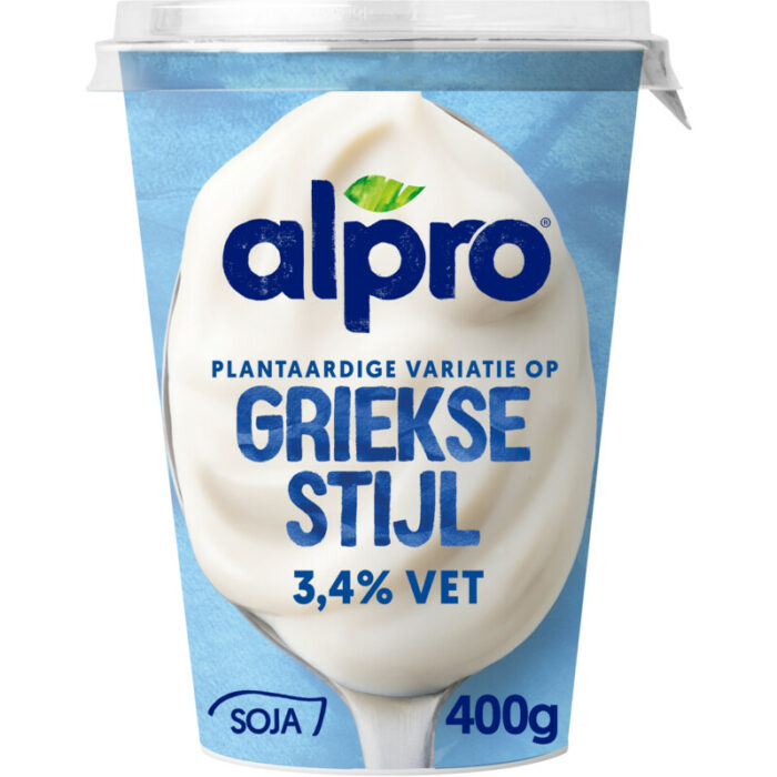 Alpro Plantaardige yoghurt Griekse stijl bevat 2.6g koolhydraten