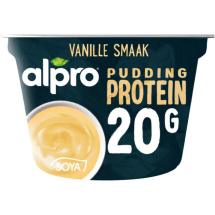 Alpro Protein pudding vanille smaak bevat 7.7g koolhydraten