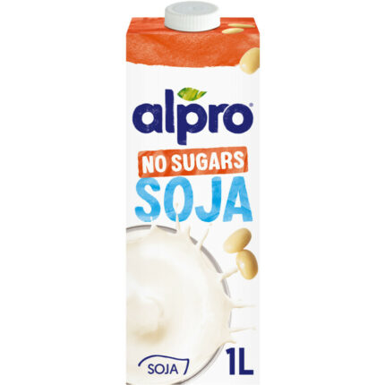 Alpro Sojadrink zonder suikers bevat 0g koolhydraten