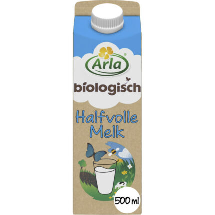 Arla Biologisch halfvolle melk bevat 4.7g koolhydraten