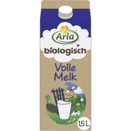 Arla Biologisch volle melk bevat 4.6g koolhydraten