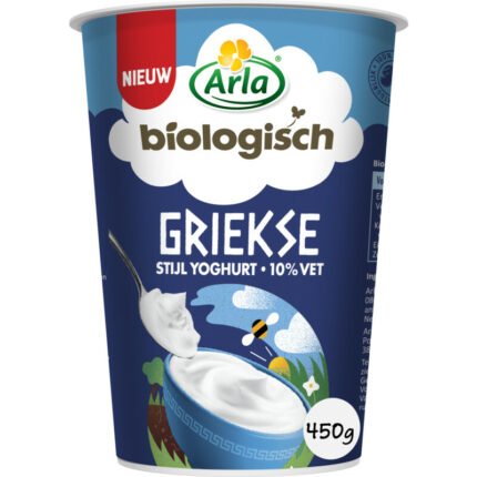 Arla Biologische Griekse stijl yoghurt bevat 3.9g koolhydraten