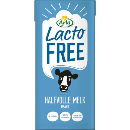 Arla Lactofree halfvolle melk lactosevrij bevat 2.7g koolhydraten