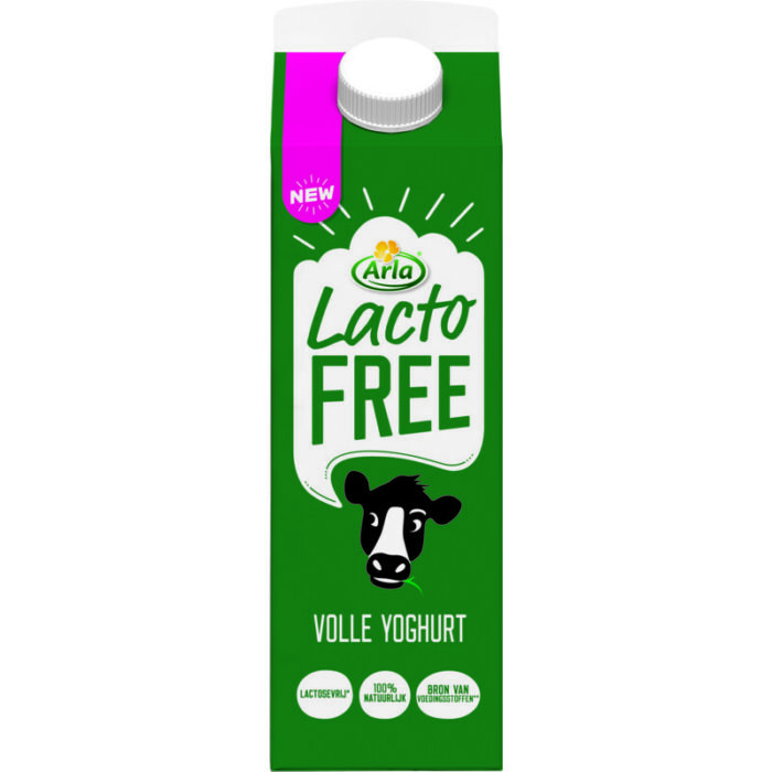 Arla Lactofree volle yoghurt lactosevrij bevat 3.9g koolhydraten