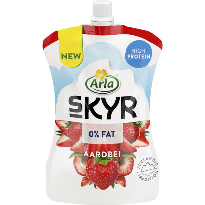 Arla Skyr aardbei bevat 7.4g koolhydraten