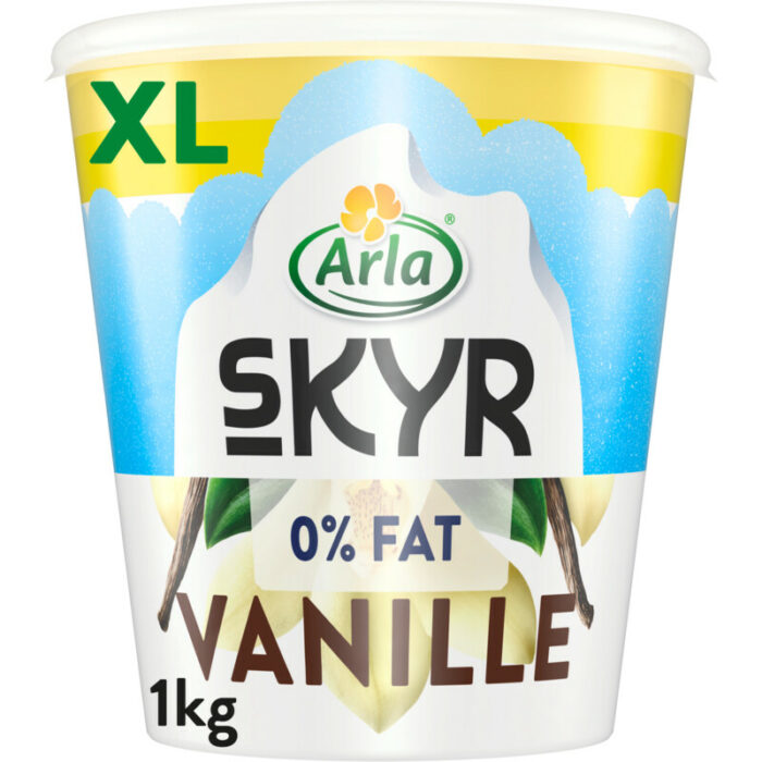 Arla Skyr vanille yoghurt 0% fat XL bevat 8.3g koolhydraten