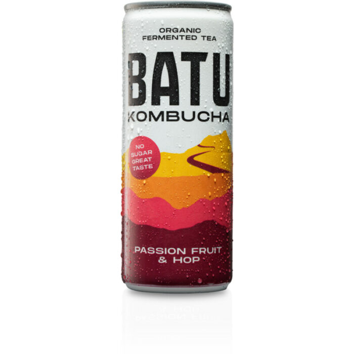 Batu Kombucha passion fruit & hop bevat 2.2g koolhydraten