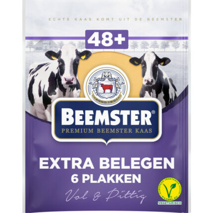 Beemster Extra belegen 48+ plakken bevat 0g koolhydraten