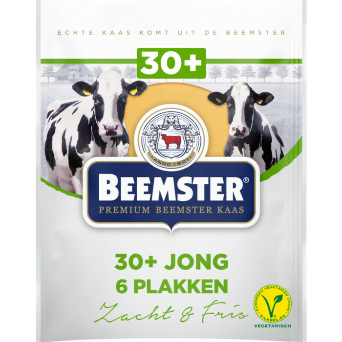 Beemster Jong 30+ plakken bevat 0g koolhydraten