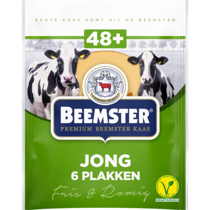 Beemster Jong 48+ plakken bevat 0g koolhydraten