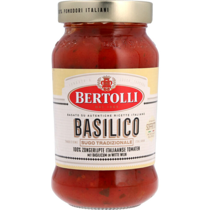 Bertolli Basilico sugo tradizionale bevat 5.9g koolhydraten
