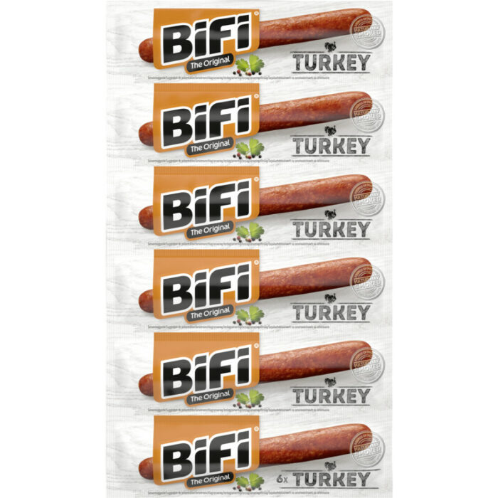 Bifi 100% Turkey 6-pack bevat 1.7g koolhydraten