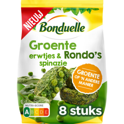 Bonduelle Groente rondo's erwtjes & spinazie bevat 8.9g koolhydraten