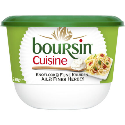 Boursin Cuisine knoflook & fijne kruiden bevat 5g koolhydraten