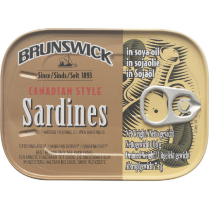 Brunswick Sardines naturel/soja bevat 0g koolhydraten