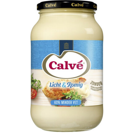 Calvé Mayonaise licht & romig bevat 9.1g koolhydraten