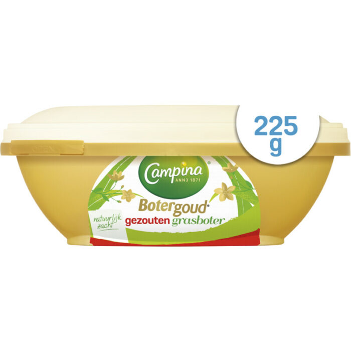 Campina Botergoud gezouten grasboter kuipje bevat 1g koolhydraten