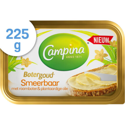 Campina Botergoud smeerbaar bevat 0.7g koolhydraten