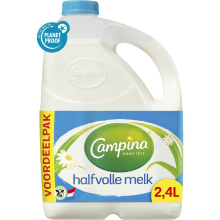 Campina Halfvolle melk bevat 4.8g koolhydraten