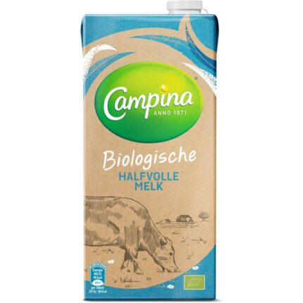 Campina Houdbare halfvolle melk bevat 4.8g koolhydraten
