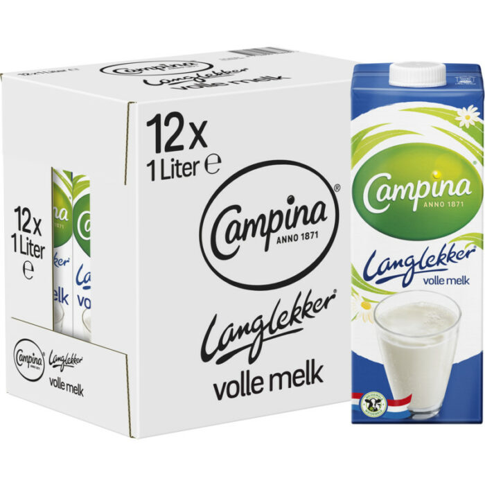 Campina Langlekker volle melk bevat 4.7g koolhydraten
