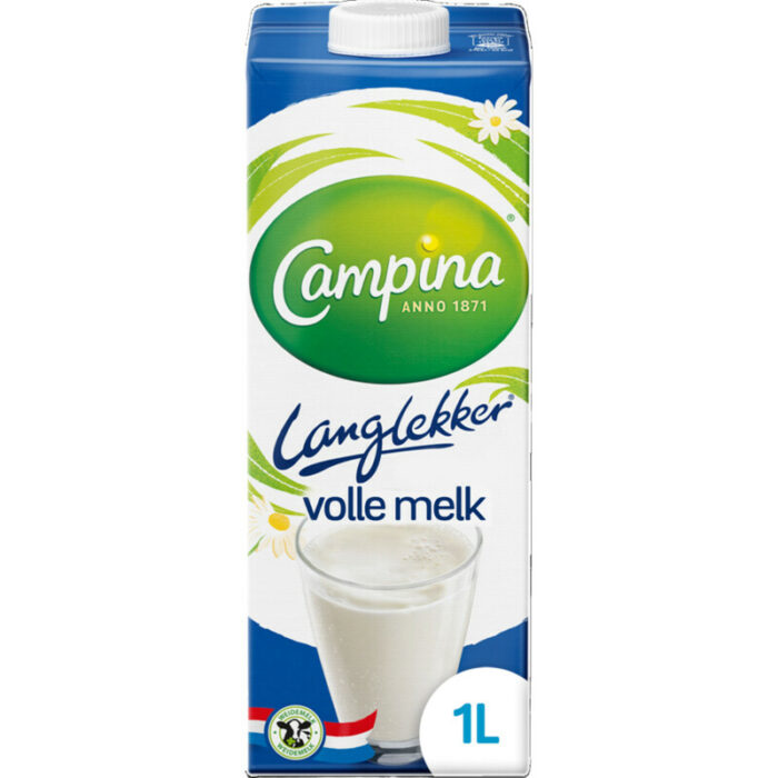 Campina Langlekker volle melk bevat 4.7g koolhydraten