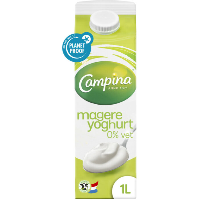 Campina Magere yoghurt bevat 4g koolhydraten