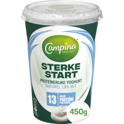 Campina Sterke start yoghurt naturel bevat 3.4g koolhydraten