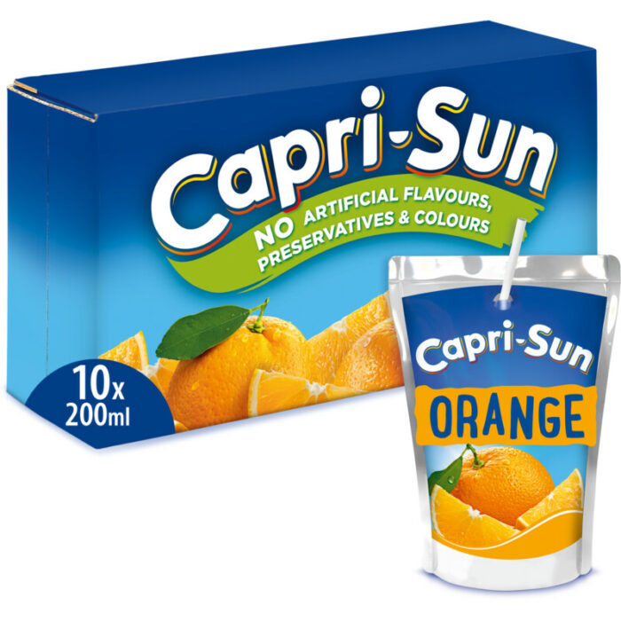 Capri-Sun Orange 10-paqck bevat 4.4g koolhydraten
