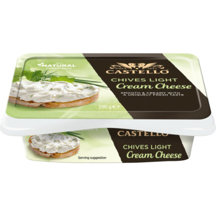 Castello Cream cheese zuivelspread bieslook light bevat 4.5g koolhydraten