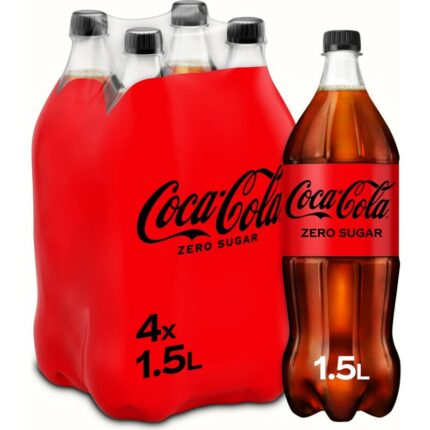Coca-Cola Zero sugar 4-pack bevat 0g koolhydraten
