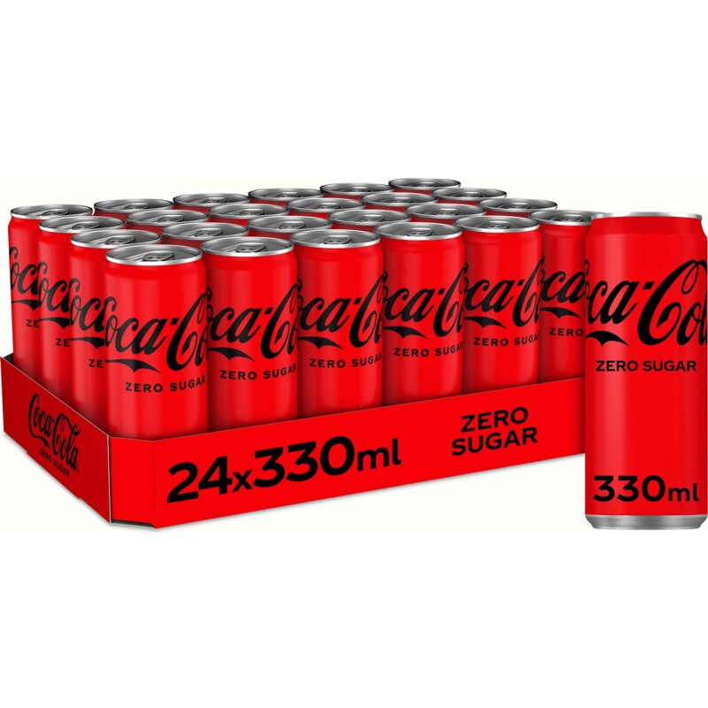 Coca-Cola Zero sugar tray bevat 0g koolhydraten