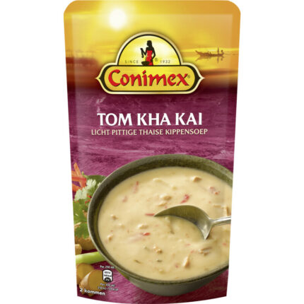 Conimex Tom kha kai soep bevat 4.8g koolhydraten
