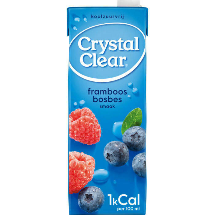 Crystal Clear Raspberry & blueberry bevat 0g koolhydraten