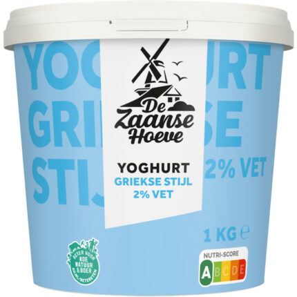De Zaanse Hoeve Yoghurt Griekse stijl 2% vet bevat 4.7g koolhydraten