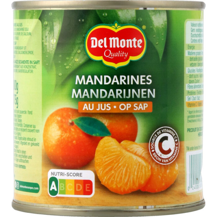 Del Monte Mandarijnen op sap bevat 9.4g koolhydraten