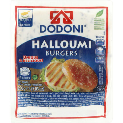 Dodoni Halloumi burgers bevat 2g koolhydraten